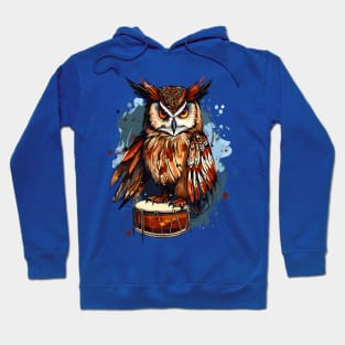 Owl And Drum Hoodie